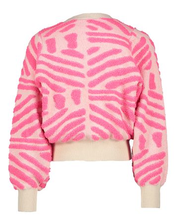 Beige trui met fuschia structuur AO75