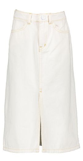 Witte lange jeansrok met split AO76