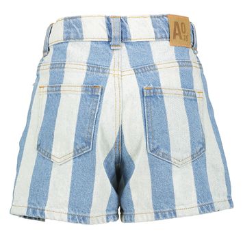 Blauwe gestreepte jeansshort AO76