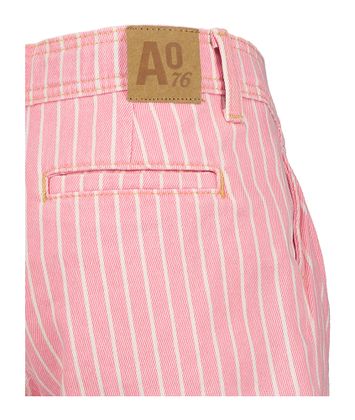 Roze gestreepte jeansshort AO76