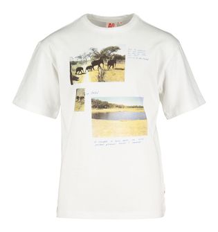 AO76 Witte t-shirt met opschrift olifanten AO