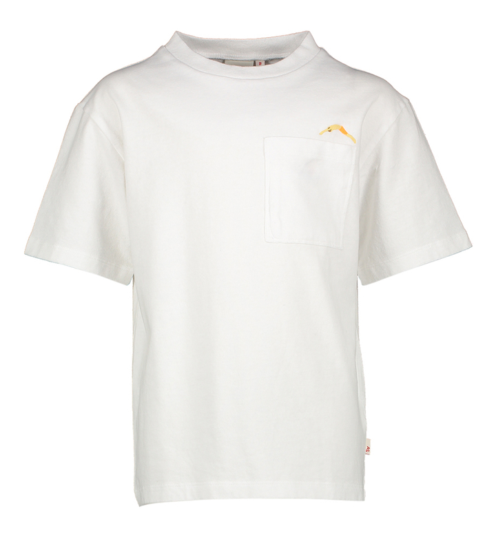 Witte t-shirt met borstzakje met duiker AO