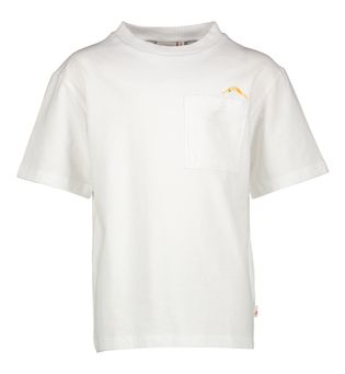 AO76 Witte t-shirt met borstzakje met duiker AO