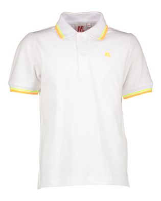 AO76 Witte polo met kleur detail aan de kraag