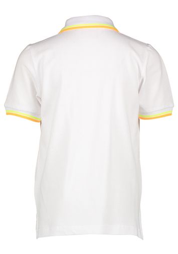 Witte polo met kleur detail aan de kraag AO76