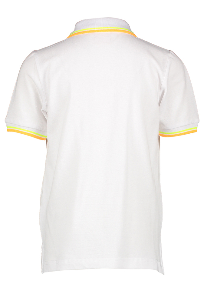 Witte polo met kleur detail aan de kraag AO76