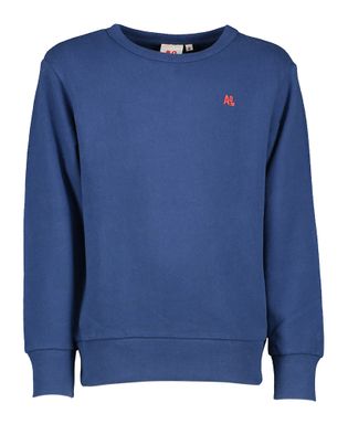 AO76 Donkerblauwe trui met rood merklogo AO75