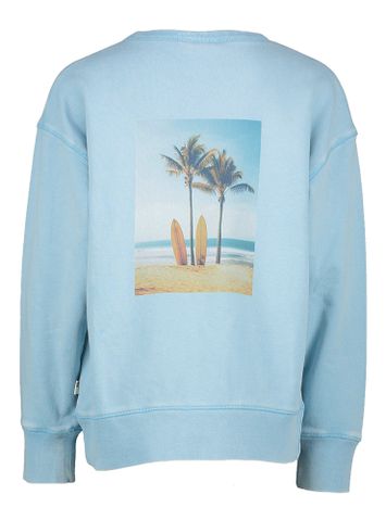 Lichtblauwe sweater met opdruk AO76