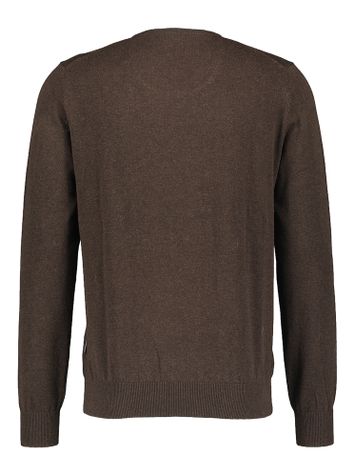 Bruine pull met v-hals en lange mouwen State of Art 