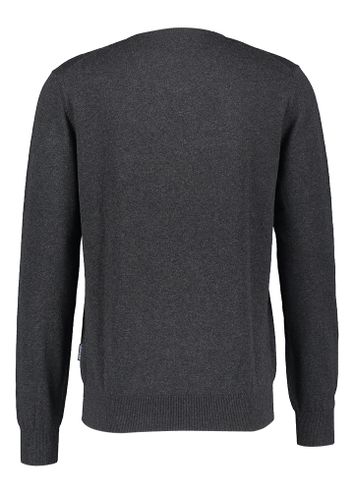 Donkergrijze katoenen pull met v-hals State of Art