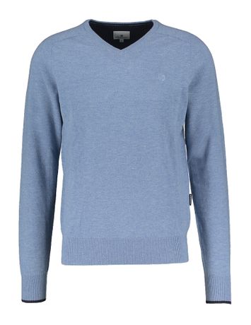 Licht blauwe trui in Merino wol State Of Art