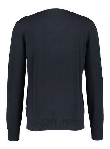 Donkerblauwe katoenen pull met v-hals State of Art