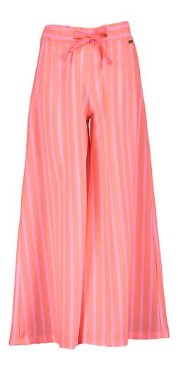 Oranje losvallende broek met lichtroze strepen Femke Blue bay