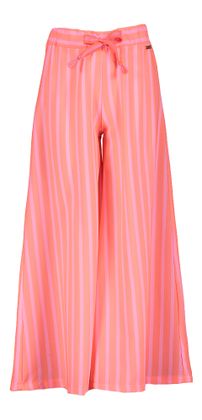 Blue Bay Oranje losvallende broek met lichtroze strepen Femke