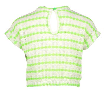 Gehaakte top met witte en groene strepen Hanna Blue Bay