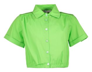 Blue Bay Green light katoenen bloes met elastiek onderaan Helena