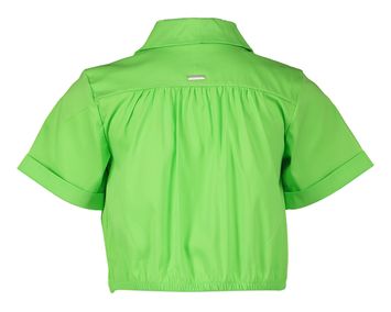 Green light katoenen bloes met elastiek onderaan Helena Blue Bay