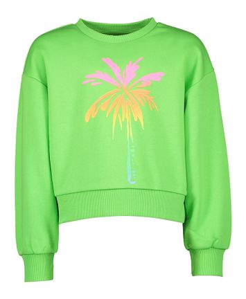 Fluo groene sweater met fluo print Cecile Blue Bay