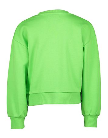 Fluo groene sweater met fluo print Cecile Blue Bay