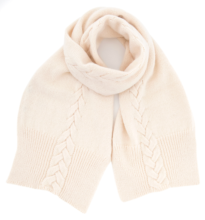 Ecru kleurige sjaal met kabel Bronka Xandres
