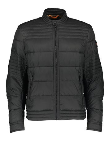 Zwarte padded jas met rits Hugo Boss