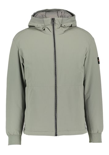 Grijze winterjas met rits en kap Hugo Boss