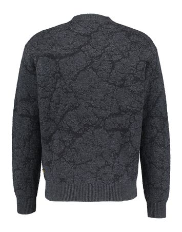 Donkergrijze pull met zwarte print Kratere Hugo Boss