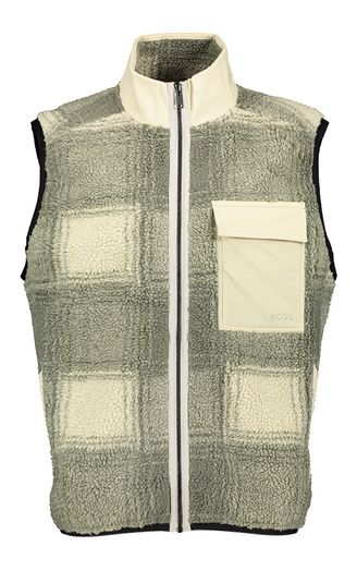 Beige teddy bodywarmer met grijze print Hugo Boss
