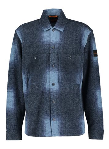 Open blue katoenen hemd (regular fit) met ruiten en lange mouwen  Hugo Boss 