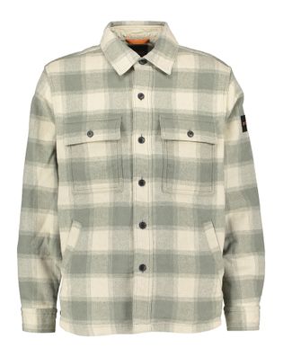 Hugo Boss Beige overhemd met groene ruiten