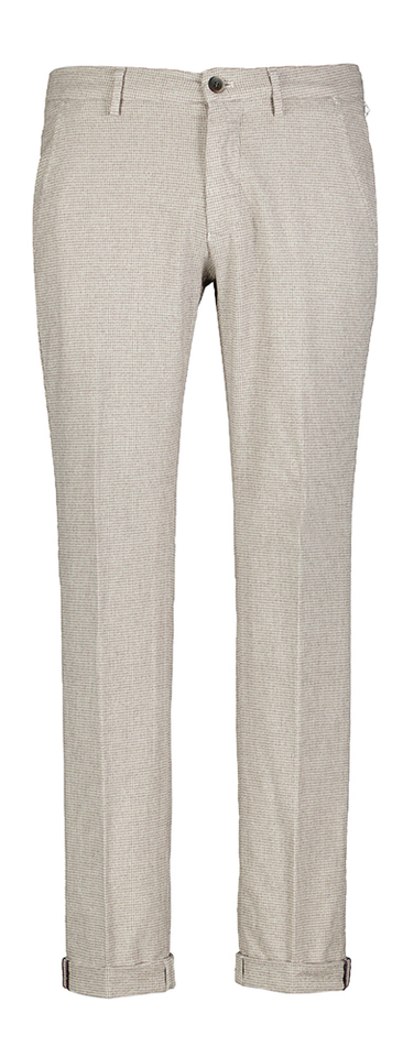 Beige geruite slim fit broek Mason's