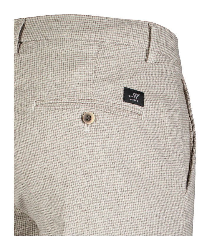 Beige geruite slim fit broek Mason's