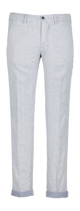 Mason's Grijs blauwe linnen slim fit broek