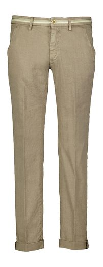 Donker beige linnen slim fit chino Mason's 