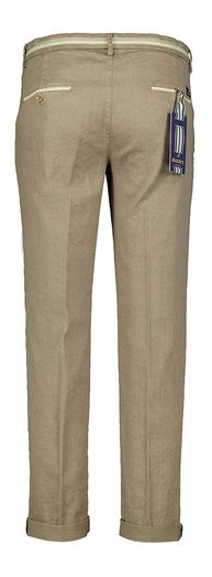Donker beige linnen slim fit chino Mason's 
