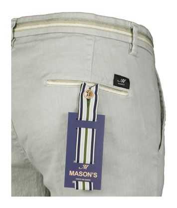 Licht grijze linnen slim fit chino Mason's