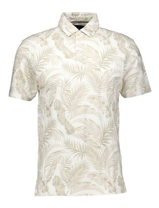 Hackett Ecru katoenen polo met exotische print
