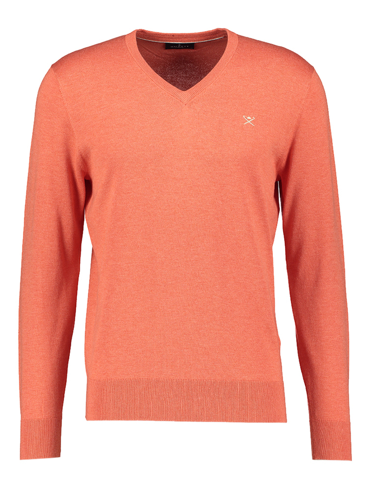 Coraal oranje trui met ronde hals Hackett