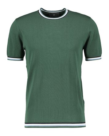 Groene t-shirt met ronde hals en strepen details Lui Jo 