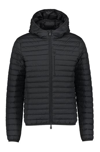 Zwarte padded jas met kap Miro Save The Duck
