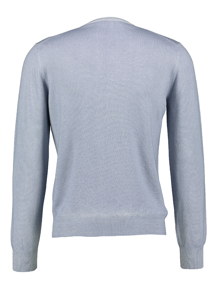 Lichtblauwe wollen pull met ronde hals Gran Sasso