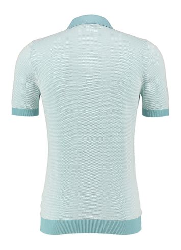 Muntgroene katoenen polo met witte details Gran Sasso