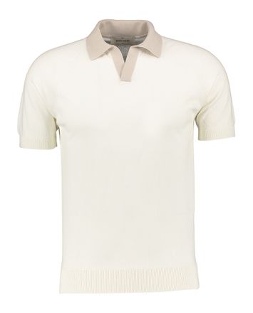 Ecru polo met korte mouwen Gran Sasso
