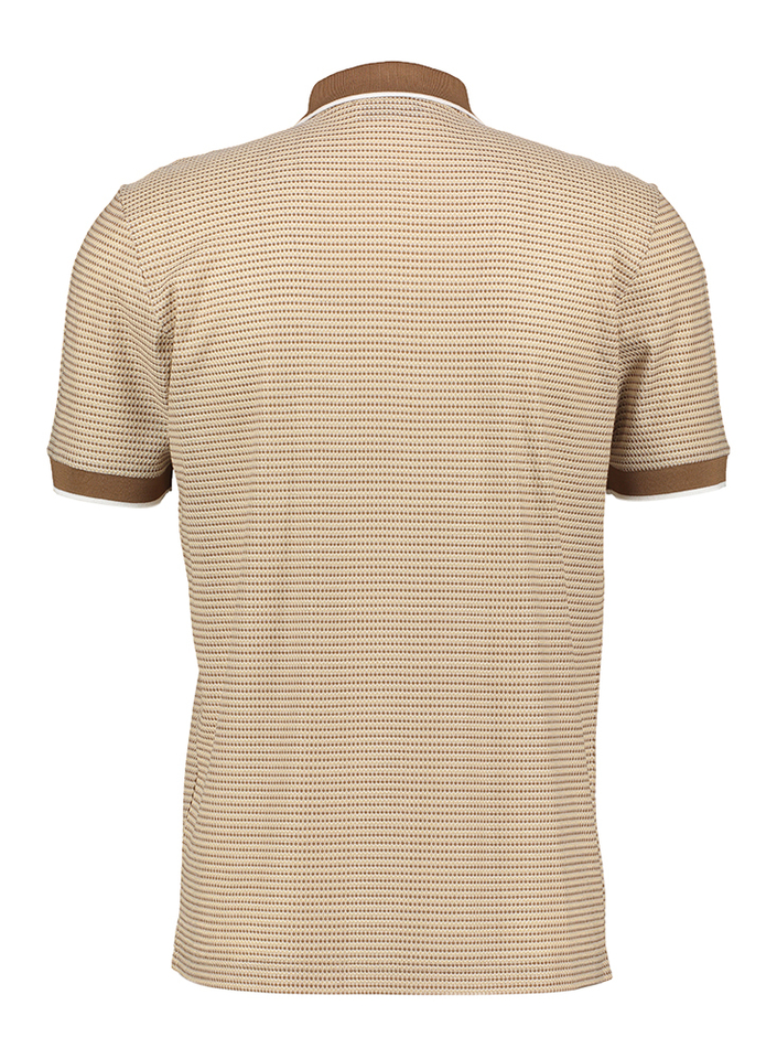 Beige katoenen polo met structuur Gran Sasso