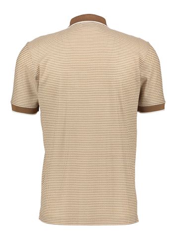 Beige katoenen polo met structuur Gran Sasso