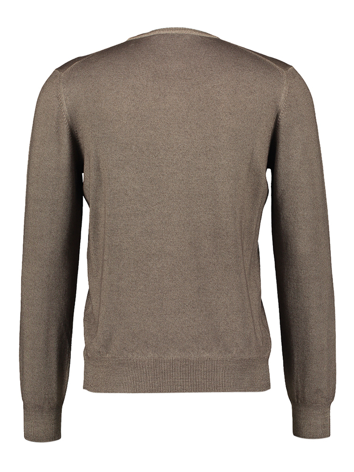 Bruine trui met ronde hals Gran Sasso