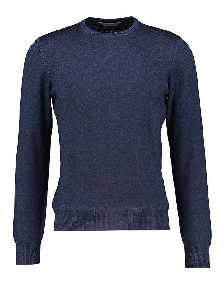 Donkereblauwe trui met ronde hals Gran Sasso