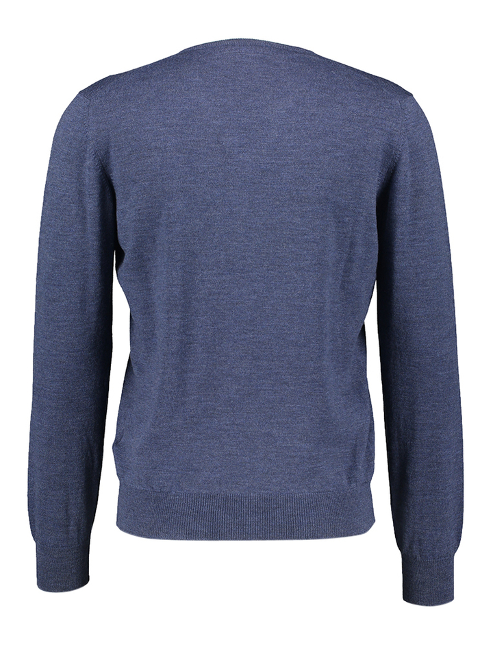 Blauwe trui met v hals Gran Sasso