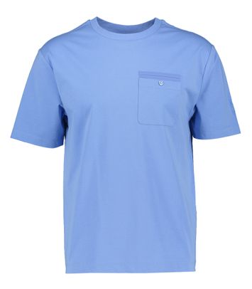 Lichtblauwe katoenen t-shirt met ronde hals en korte mouwen Mos Mosh