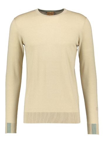 Beige lichte wollen pull met ronde hals Mos Mosh